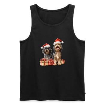 Merry Christmas Dogs - Männer Premium Bio Tank Top - Schwarz - Vorne - Michal (187cm)
