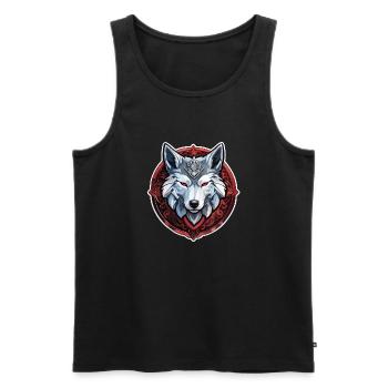 Wolf Tattoo - Men's Premium Organic Tank Top - black - Front - AI Model Male 178 light (178cm)