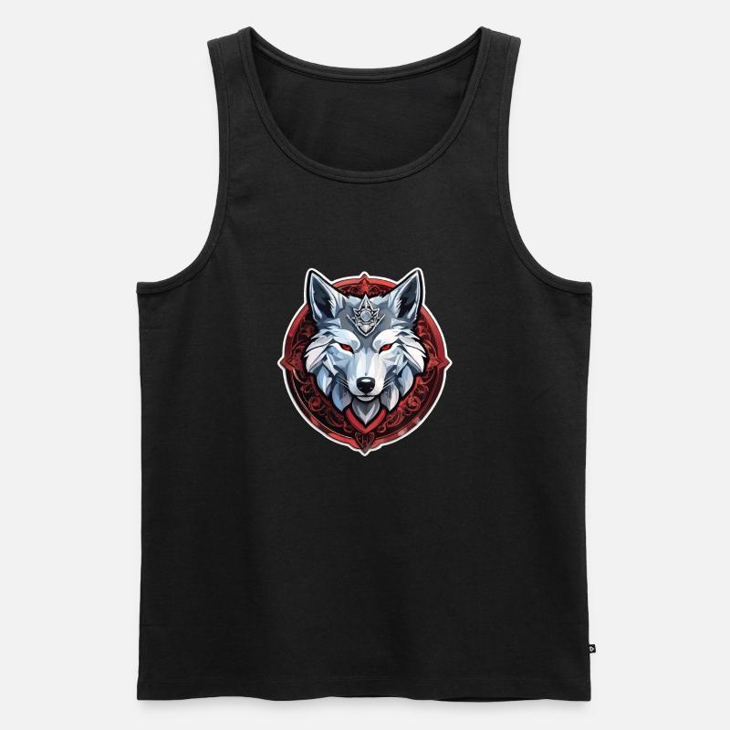 Wolf Tattoo - Männer Premium Bio Tank Top - Schwarz