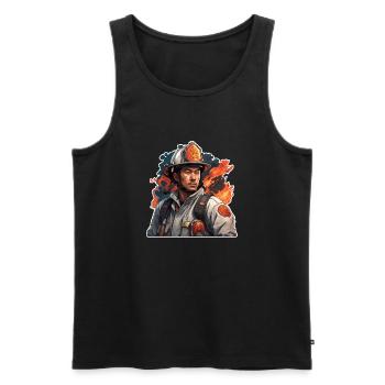 Pompier/Incendie/Incendie/Extinction/Héros - Débardeur bio Premium Homme - noir - Devant - Michal (187cm)