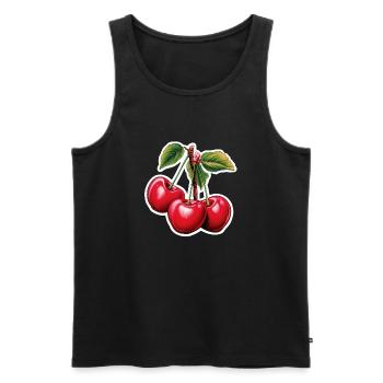 Cherry Triplets - Débardeur bio Premium Homme - noir - Devant - AI Model Male 178 light (178cm)