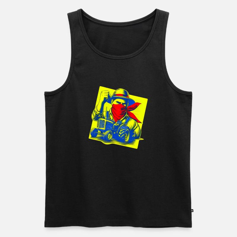Wütender rumänischer Bauer - Männer Premium Bio Tank Top - Schwarz