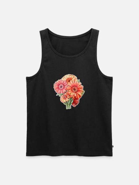 Gerbera Daisies 4 Flowers - Men's Premium Organic Tank Top - black