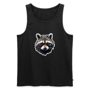Raccoon head - Men's Premium Organic Tank Top - black - Front - AI Model Male 178 light (178cm)