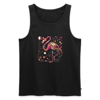 Cool Flamingo - Cadeau pour l’amoureux des animaux - Débardeur bio Premium Homme - noir - Devant - AI Model Male 178 light (178cm)