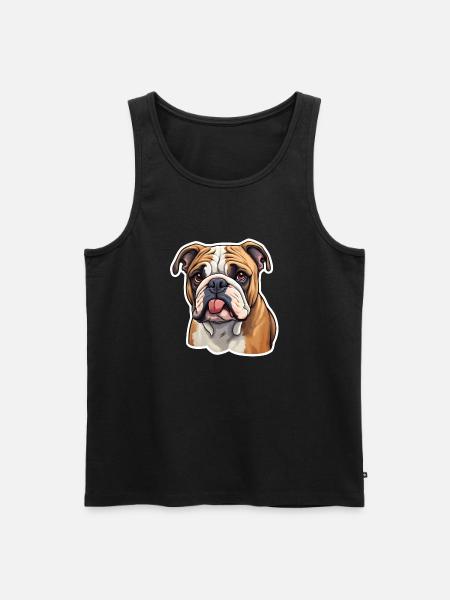 Bulldog head - Men's Premium Organic Tank Top - black