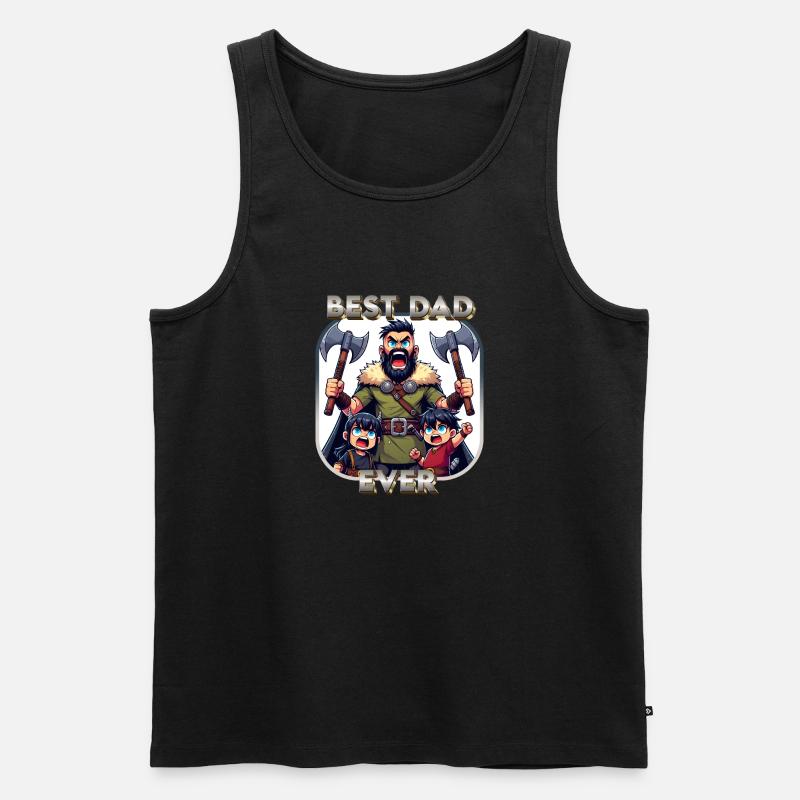Best Dad Ever - Männer Premium Bio Tank Top - Schwarz