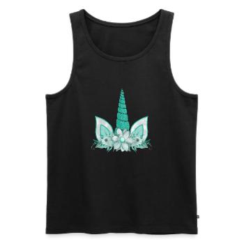 Einhorn süße Regenbogen lustige Einhörner magische Fantasie - Männer Premium Bio Tank Top - Schwarz - Vorne - AI Model Male 178 light (178cm)