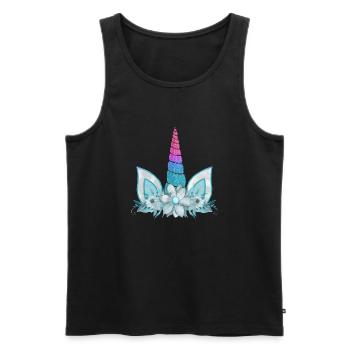 Unicorn cute Rainbow funny unicorns magic fantasy - Men's Premium Organic Tank Top - black - Front - Michal (187cm)