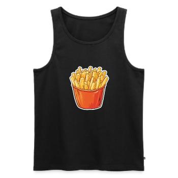 Chips - Débardeur bio Premium Homme - noir - Devant - AI Model Male 178 light (178cm)