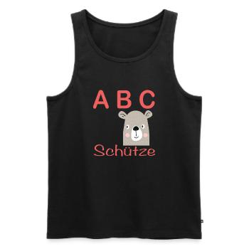 ABC shooter with dog - Men's Premium Organic Tank Top - black - Front - AI Model Male 178 light (178cm)