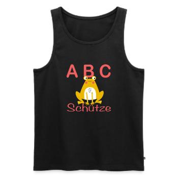 ABC shooter with frog - Men's Premium Organic Tank Top - black - Front - AI Model Male 178 light (178cm)