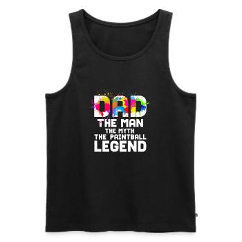 Dad The Man The Myth The Paintball Legend Paintbal - Men's Premium Organic Tank Top - black - Front - Michal (187cm)