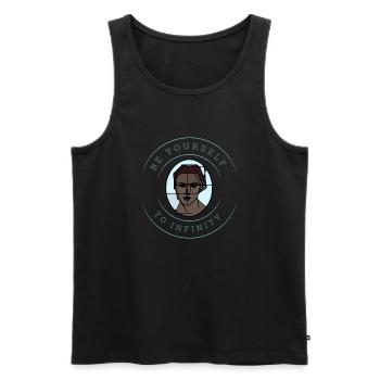 be yourself to infinity Frau Mädchen y2k Trend - Männer Premium Bio Tank Top - Schwarz - Vorne - AI Model Male 178 light (178cm)
