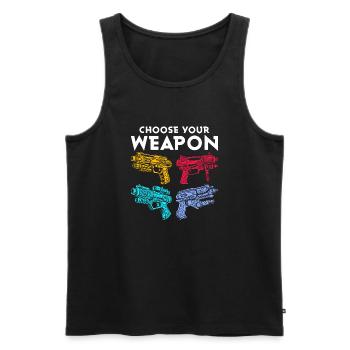 Choose Your Weapon Squirt Gun Summer Water Fun - Men's Premium Organic Tank Top - black - Front - AI Model Male 178 light (178cm)