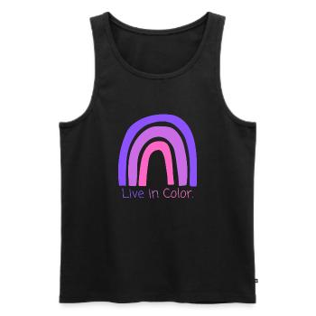 Vivid Rainbow - Männer Premium Bio Tank Top - Schwarz - Vorne - AI Model Male 178 light (178cm)