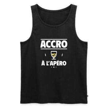 accro à l'apéro, humour - Débardeur bio Premium Homme - noir - Devant - Michal (187cm)