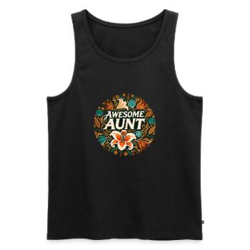 Awesome Aunt - Men's Premium Organic Tank Top - black - Front - Michal (187cm)