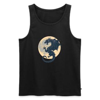 Dragon Moon - Men's Premium Organic Tank Top - black - Front - AI Model Male 178 light (178cm)