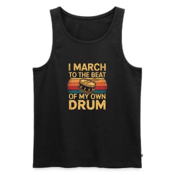 Stolz auf den eigenen Rhythmus - Männer Premium Bio Tank Top - Schwarz - Vorne - Michal (187cm)