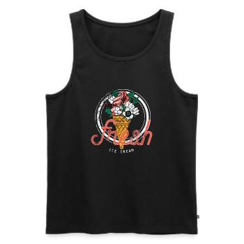 Frisch - Männer Premium Bio Tank Top - Schwarz - Vorne - AI Model Male 178 light (178cm)