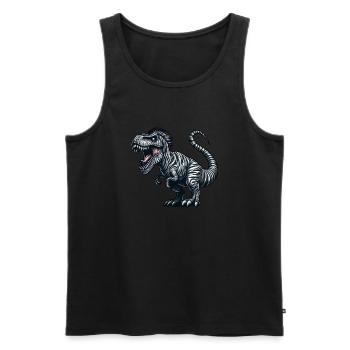 Dino Trex Zebra Fusion Fantasiewesen skurril - Männer Premium Bio Tank Top - Schwarz - Vorne - AI Model Male 178 light (178cm)
