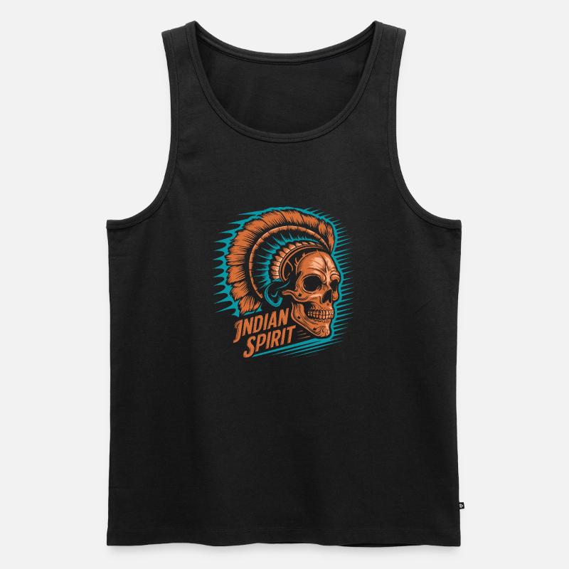 Indischer Geist - Männer Premium Bio Tank Top - Schwarz