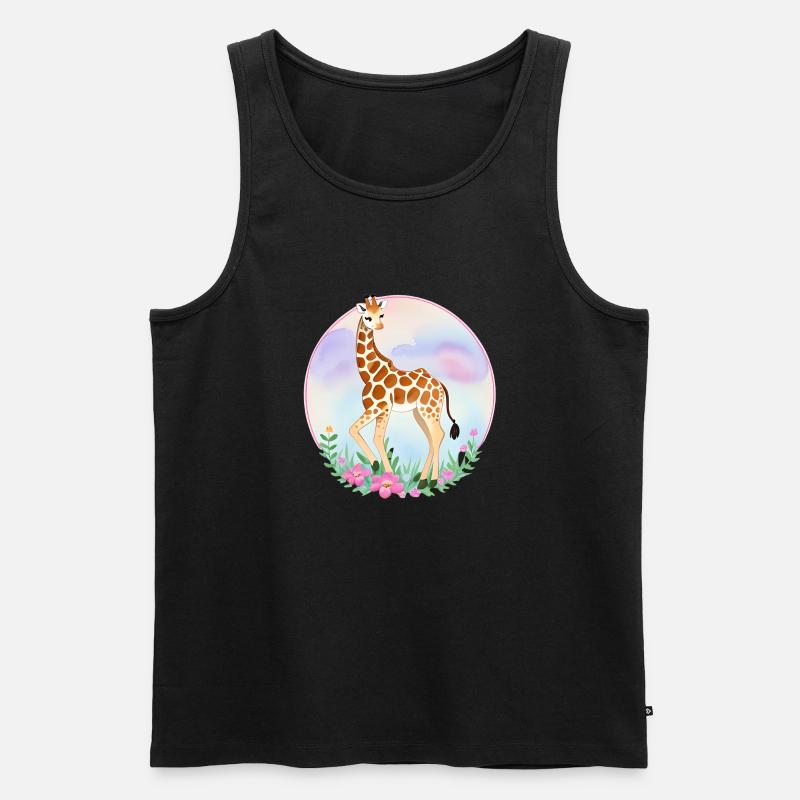 Niedliche Giraffe - Männer Premium Bio Tank Top - Schwarz