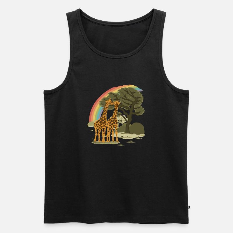 Pride-Giraffen - Männer Premium Bio Tank Top - Schwarz