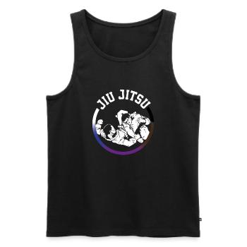 JiuJitsu Triangle/Circle - Männer Premium Bio Tank Top - Schwarz - Vorne - AI Model Male 178 light (178cm)