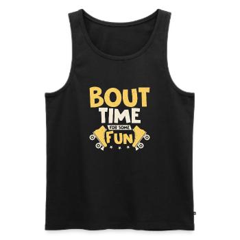 Il est temps de s’amuser à faire du roller derby - Débardeur bio Premium Homme - noir - Devant - Michal (187cm)