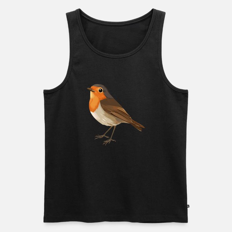 Rotkehlchen - Männer Premium Bio Tank Top - Schwarz