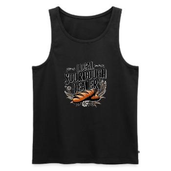 Revendeur de levain local - Bread Lover Shirt - Débardeur bio Premium Homme - noir - Devant - AI Model Male 178 light (178cm)