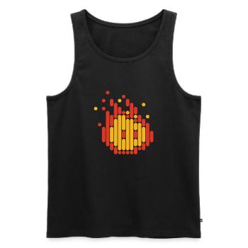 Fireball (Scanlines) - Männer Premium Bio Tank Top - Schwarz - Vorne - AI Model Male 178 light (178cm)