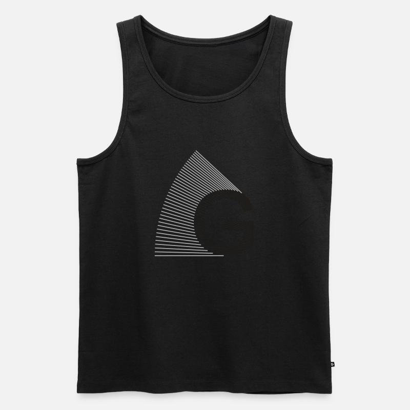 strahlen_typo_G - Männer Premium Bio Tank Top - Schwarz