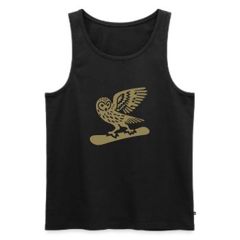 Eule Snowboard Snowboarder Minimalistisches Design - Männer Premium Bio Tank Top - Schwarz - Vorne - AI Model Male 178 light (178cm)