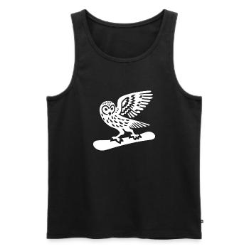 Eule Snowboard Snowboarder Minimalistisches Design - Männer Premium Bio Tank Top - Schwarz - Vorne - AI Model Male 178 light (178cm)