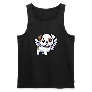 Süßer amerikanischer Bulldoggen-Engel im Comic-Sti - Männer Premium Bio Tank Top - Schwarz - Vorne - AI Model Male 178 light (178cm)