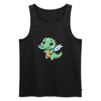 Cute Crocodile Angel Wings - Men's Premium Organic Tank Top - black - Front - Michal (187cm)