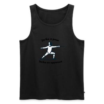 "Nimm eine Pose ein, schlage einen Gegner" - Männer Premium Bio Tank Top - Schwarz - Vorne - AI Model Male 178 light (178cm)