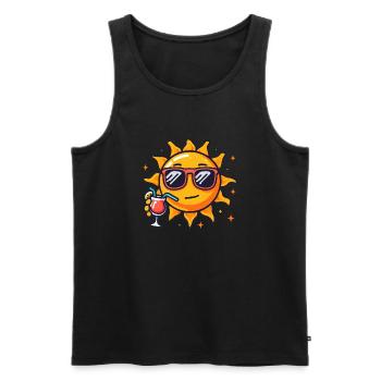 Sonnen-Cocktail-Entspannung Stern Sonne - Männer Premium Bio Tank Top - Schwarz - Vorne - AI Model Male 178 light (178cm)