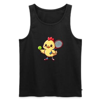 Tennisspiel im Hühnerstall - Ein tierisches - Männer Premium Bio Tank Top - Schwarz - Vorne - Michal (187cm)
