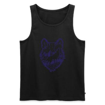 Loup hurlant | Pleine lune | cadeau - Débardeur bio Premium Homme - noir - Devant - AI Model Male 178 light (178cm)