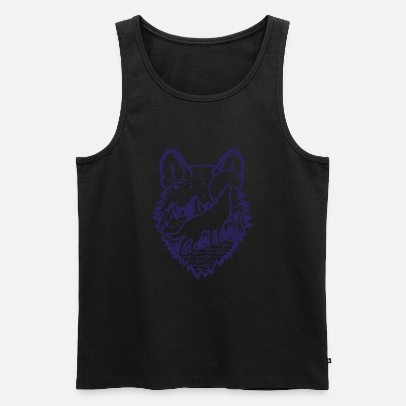 Heulender Wolf | Vollmond | Geschenk - Männer Premium Bio Tank Top - undefined