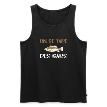 On se tape des bars t-shirt pêcheur humour - Débardeur bio Premium Homme - noir - Devant - Michal (187cm)