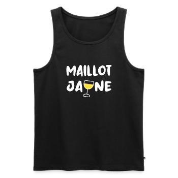 Maillot jaune t-shirt apéro humour jeu de mots - Débardeur bio Premium Homme - noir - Devant - AI Model Male 178 light (178cm)