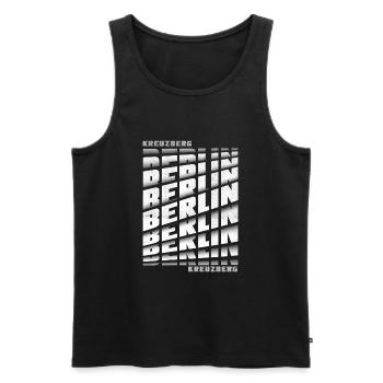 berlin kreuzberg - Männer Premium Bio Tank Top - Schwarz - Vorne - Michal (187cm)
