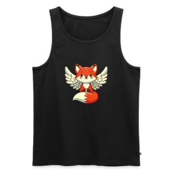 Red Fox Angel - Gracieux avec des ailes - Débardeur bio Premium Homme - noir - Devant - Michal (187cm)