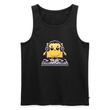 Raviolis DJ Techno Musique Raver Disco Musicien Danse - Débardeur bio Premium Homme - noir - Devant - Michal (187cm)