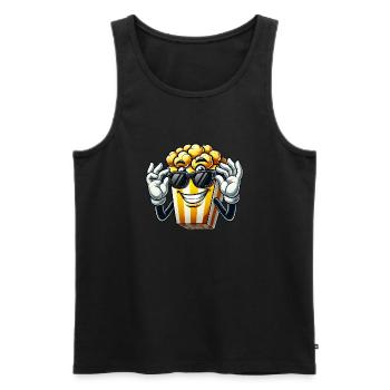 Cartoon Popcorn Comic Sonnenbrille Kino - Männer Premium Bio Tank Top - Schwarz - Vorne - AI Model Male 178 light (178cm)
